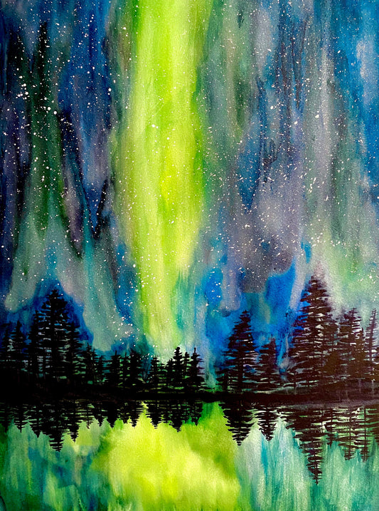 Aurora Borealis Night Sky Art Print ✨💫